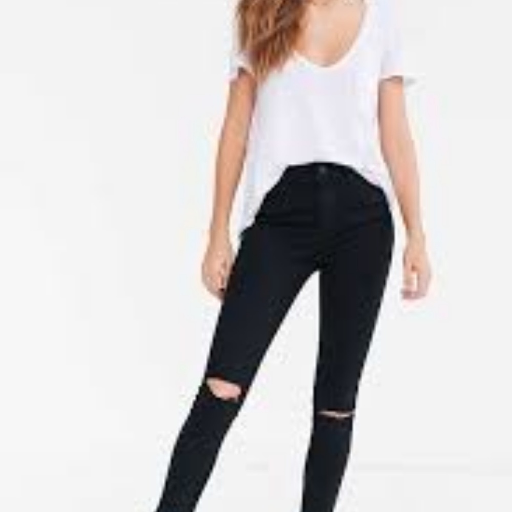 BDG high waisted ripped black jeans